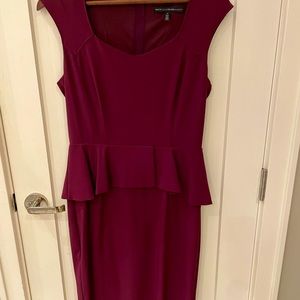 White House Black Market plum peplum dress size 8.